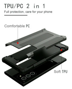 Силиконов гръб ТПУ Hybrid Armor Deffender за Samsung Galaxy Note 20 N980F черен